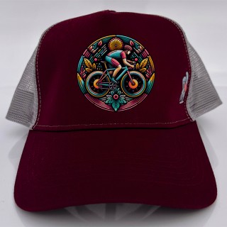 Gorra HAPPY CYCLING - Burgundy/Gris